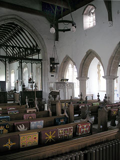 arcade, screen and pulpit