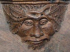 a green man in the misericords