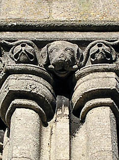 the porch - a detail - hounds and bell flowers