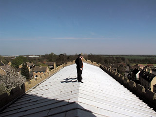 Ben and the Rev Amey on Sutton nave roof