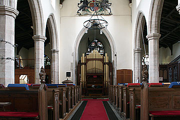 looking west to the organ