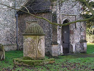 the strange omphalos in the churchyard - rather phallic really...