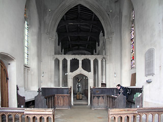 the stone screen seen from the chancel
