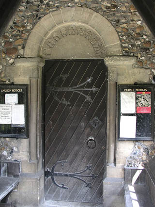 a locked door at Pampisford...